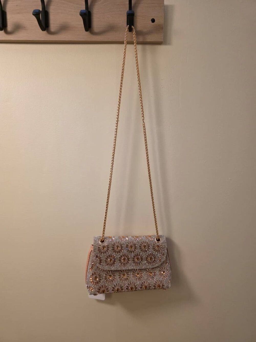 Rhinestone Sunburst Shoulder Bag